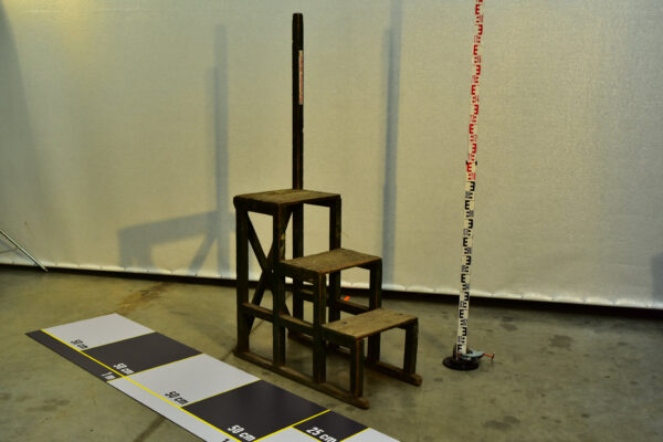 vintage wooden library / inspection stairs