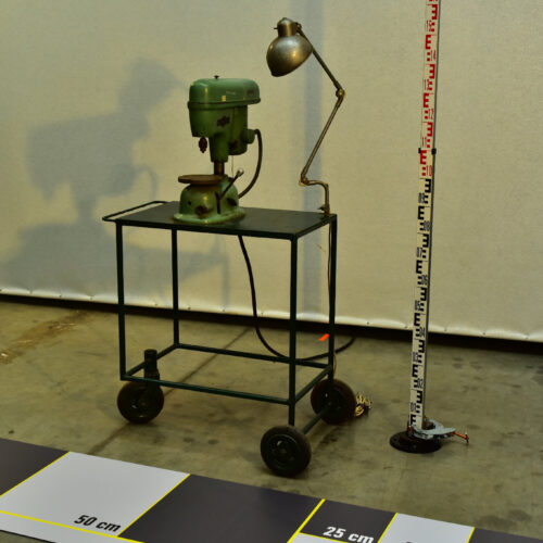 3 wheeled industrial cart with drill-press