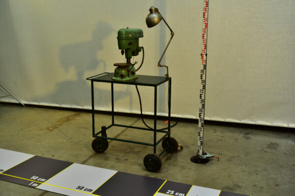 3 wheeled industrial cart with drill-press