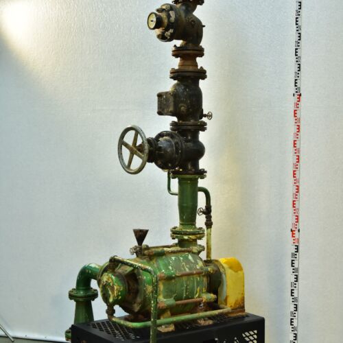 Cast-Iron Power Station Pump Assembly with Gauge and Handwheel – No. 1