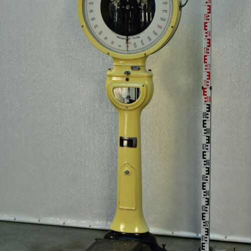 Toledo Coin-Operated Personal Weighing Scale with Lollipop-Style Design and German Lettering Toledo Coin-Operated Personal Weighing Scale with Lollipop-Style Design and German Lettering