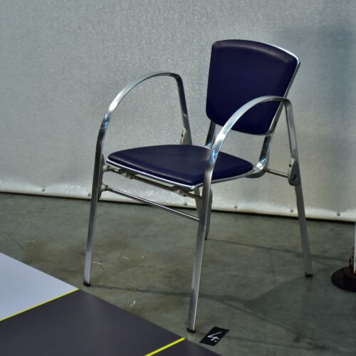 Indecasa Trial Aluminium Four-Leg Chair with Blue Upholstery – No. 4