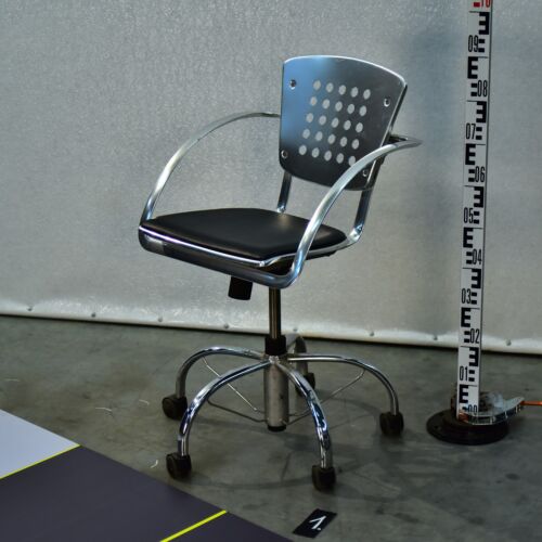 Indecasa Trial Aluminium Swivel Chair with Black Upholstery – “Matrix / Morpheus” Type – No. 1