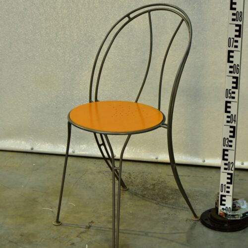 Classic IKEA Metal-Frame Dining Chair with Veneer Seat – 2000s