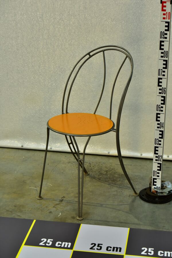 Classic IKEA Metal-Frame Dining Chair with Veneer Seat – 2000s Classic IKEA Metal-Frame Dining Chair with Veneer Seat – 2000s