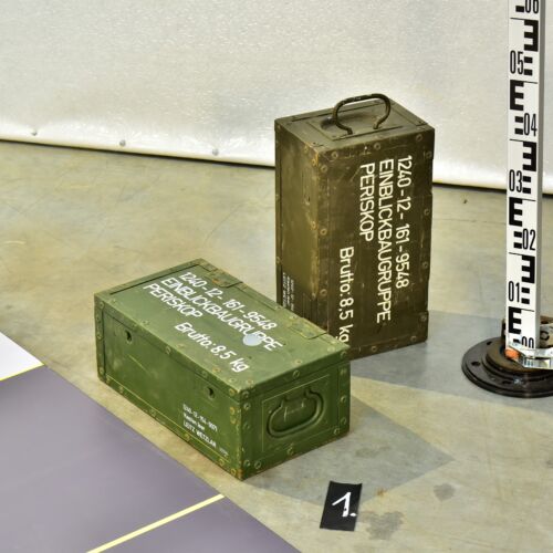 Bundeswehr BUND reinforced wooden PERISKOP military transport cases, 2 pcs – No. 1