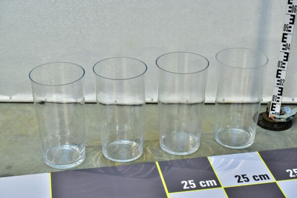 Large truncated-cone glass vessels – 4 pcs