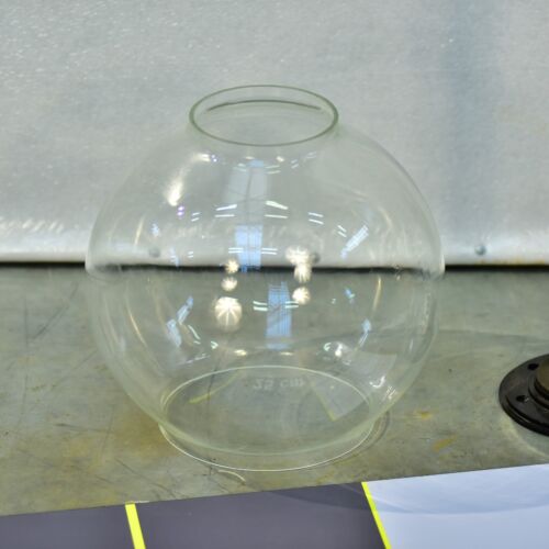 Open-ended spherical glass shade – laboratory or lighting prop Open-ended spherical glass shade – laboratory or lighting prop