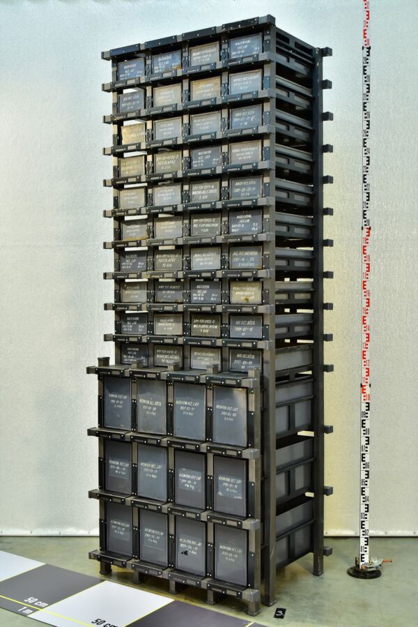 Multi-drawer steam-turbine blade storage rack from a thermal power station – No. 3 Multi-drawer steam-turbine blade storage rack from a thermal power station – No. 3