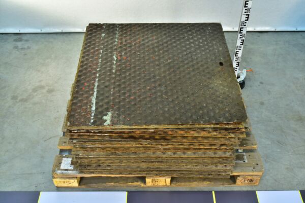 1950s dimpled steel floor plates from a power station – minimum 35 pieces – 2 1950s dimpled steel floor plates from a power station – minimum 35 pieces – 2