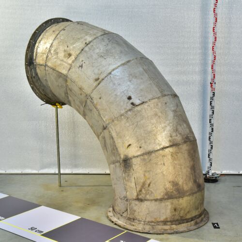 Aluminium steelworks dust-extraction duct elbow – No. 1 Aluminium steelworks dust-extraction duct elbow – No. 1