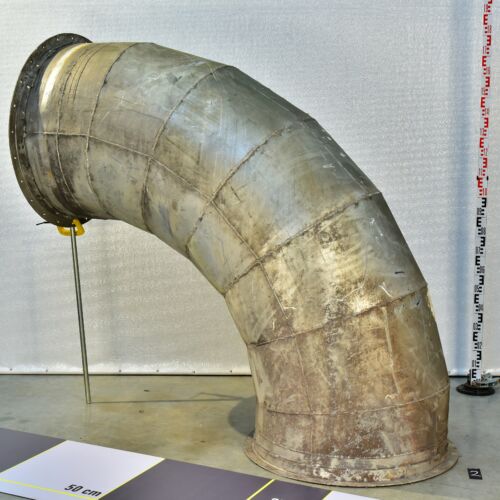 Aluminium steelworks dust-extraction duct elbow – No. 2 Aluminium steelworks dust-extraction duct elbow – No. 2