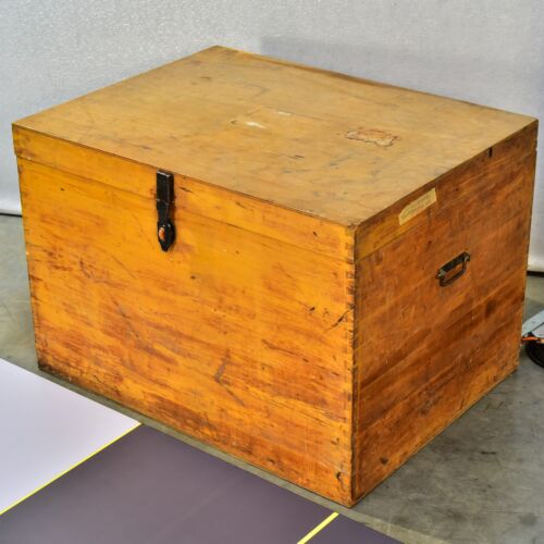 Large Wooden Crate with Carrying Handles and Padlock Hasp Large Wooden Crate with Carrying Handles and Padlock Hasp