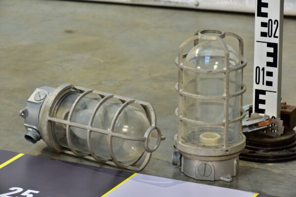American Explosion-Proof Caged Lights, Crouse-Hinds / Appleton Style – Set of 2