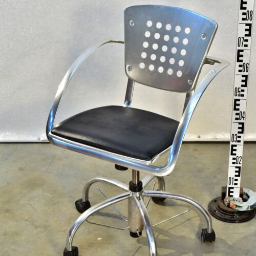 Indecasa Trial Aluminium Swivel Chair with Black Upholstery – “Matrix / Morpheus” Type – No. 2
