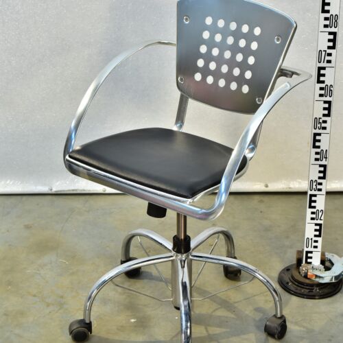 Indecasa Trial Aluminium Swivel Chair with Black Upholstery – “Matrix / Morpheus” Type – No. 4