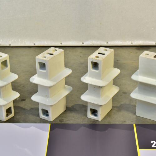 High-Voltage Porcelain Insulator Blocks – Group of 4 High-Voltage Porcelain Insulator Blocks – Group of 4
