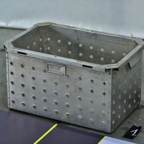 Riveted Perforated Hungarian Aluminium Milk Crate – No. 1 Riveted Perforated Hungarian Aluminium Milk Crate – No. 1