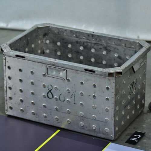 Riveted Perforated Hungarian Aluminium Milk Crate – No. 2 Riveted Perforated Hungarian Aluminium Milk Crate – No. 2
