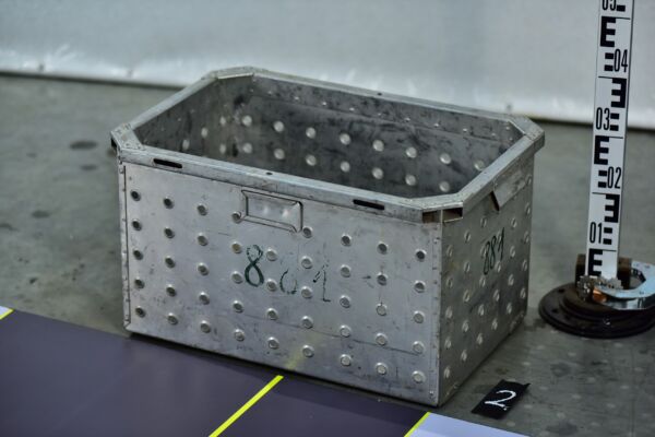 Riveted Perforated Hungarian Aluminium Milk Crate – No. 2 Riveted Perforated Hungarian Aluminium Milk Crate – No. 2