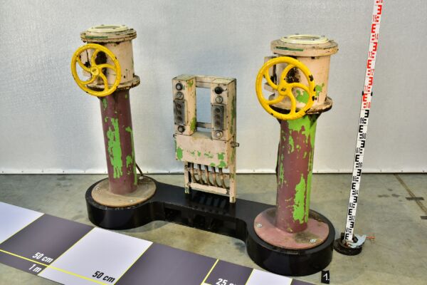 Power Station Feedwater or Steam Valve Pair with Handwheels and Control Electronics on Plinth – “Swedish” No. 1