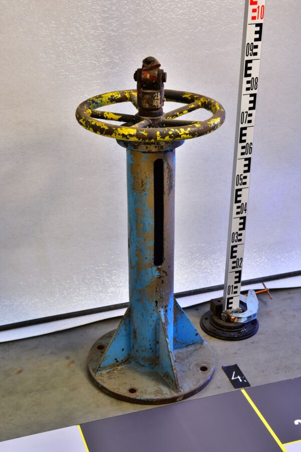 Power-Station Steam or Feedwater Valve Handwheel with Cardan Joint on Pedestal – No. 4 Power-Station Steam or Feedwater Valve Handwheel with Cardan Joint on Pedestal – No. 4