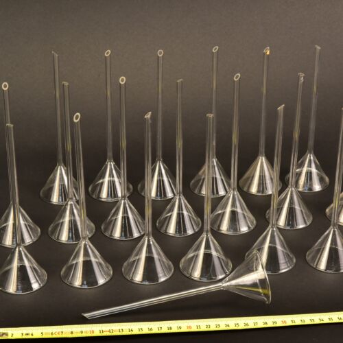 Set of Long-Stem Laboratory Glass Funnels – 20 Pieces Set of Long-Stem Laboratory Glass Funnels – 20 Pieces
