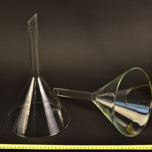 Pair of Large Long-Stem Laboratory Glass Funnels – No. 1 Pair of Large Long-Stem Laboratory Glass Funnels – No. 1
