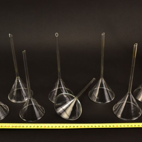 8-Piece Extra-Long-Stem Laboratory Glass Funnel Set – No. 2 8-Piece Extra-Long-Stem Laboratory Glass Funnel Set – No. 2
