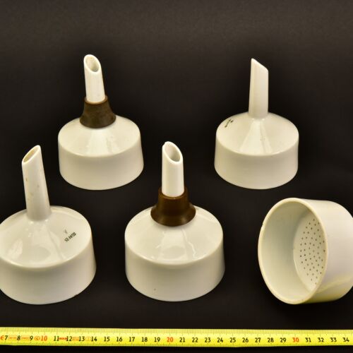 5-Piece Porcelain Büchner Funnel Set with Perforated Filter Plates