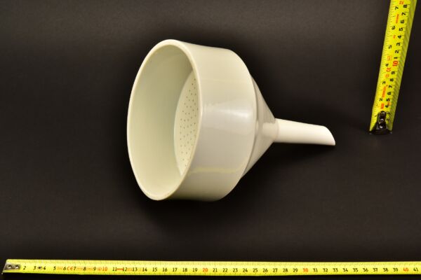 Large Porcelain Büchner Funnel with Perforated Filter Plate Large Porcelain Büchner Funnel with Perforated Filter Plate