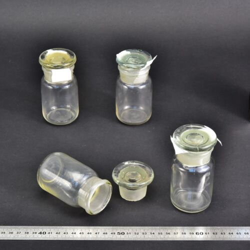 4-Piece 100 ml Clear Laboratory Powder Bottle Set with Round Ground-Glass Stoppers – No. 4 4-Piece 100 ml Clear Laboratory Powder Bottle Set with Round Ground-Glass Stoppers – No. 4