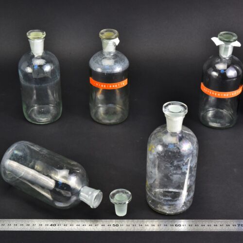 5-Piece 500 ml Clear Laboratory Liquid Bottle Set with Round Ground-Glass Stoppers 5-Piece 500 ml Clear Laboratory Liquid Bottle Set with Round Ground-Glass Stoppers