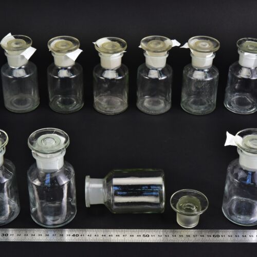 10-Piece 200 ml Clear Laboratory Powder Bottle Set with Round Ground-Glass Stoppers – No. 5 10-Piece 200 ml Clear Laboratory Powder Bottle Set with Round Ground-Glass Stoppers – No. 5