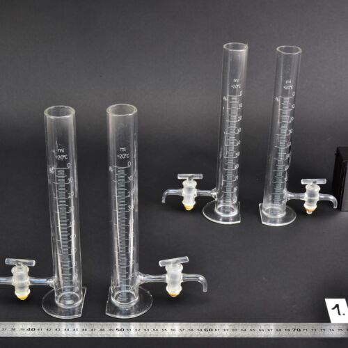 4-Piece 100 ml Standing Laboratory Burette Set with Side Glass Stopcocks and Semicircular Cutaway Bases – No. 1 4-Piece 100 ml Standing Laboratory Burette Set with Side Glass Stopcocks and Semicircular Cutaway Bases – No. 1