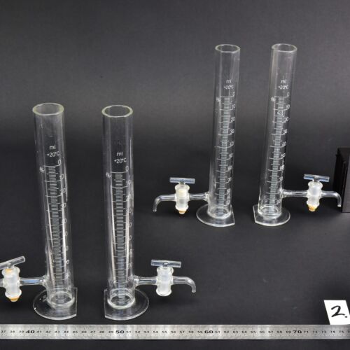 4-Piece 100 ml Standing Laboratory Burette Set with Side Glass Stopcocks and Semicircular Cutaway Bases – No. 2 4-Piece 100 ml Standing Laboratory Burette Set with Side Glass Stopcocks and Semicircular Cutaway Bases – No. 2