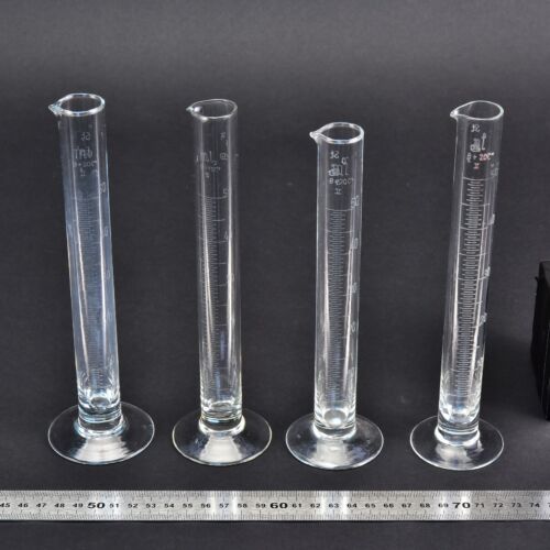 4-Piece 50 ml Class II Tall-Form Laboratory Graduated Cylinder Set with Glass Bases 4-Piece 50 ml Class II Tall-Form Laboratory Graduated Cylinder Set with Glass Bases