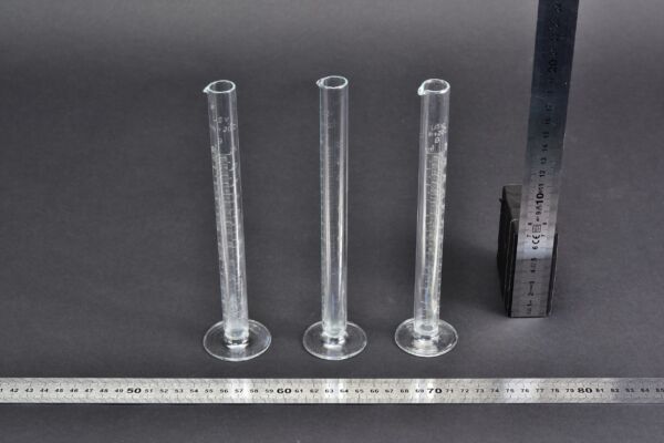 25 ml footed glass graduated cylinders with pouring spout – set of 3 25 ml footed glass graduated cylinders with pouring spout – set of 3