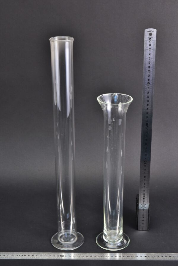 Assorted glass hydrometer jars with glass bases – set of 2 Assorted glass hydrometer jars with glass bases – set of 2