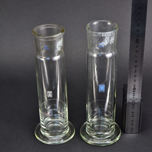 East German RASOTHERM gas-washing bottle bodies with NS 45/40 ground joints – set of 2