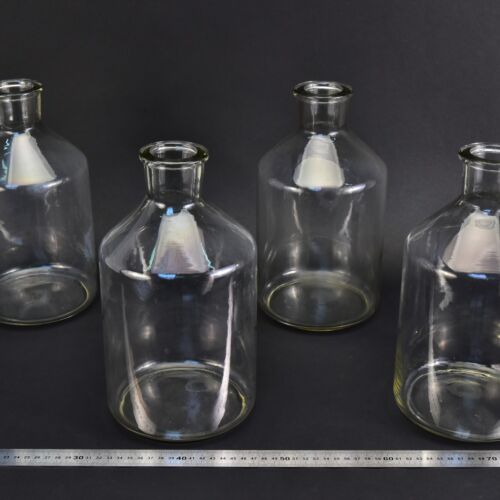 Set of four clear reagent bottles, without stoppers – No. 6 Set of four clear reagent bottles, without stoppers – No. 6