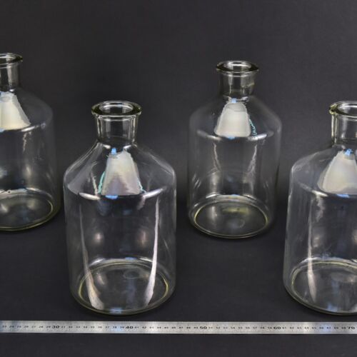 Set of four clear reagent bottles, without stoppers – No. 7 Set of four clear reagent bottles, without stoppers – No. 7