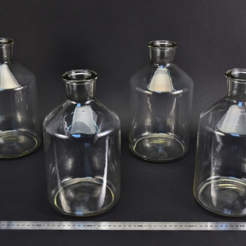 Set of four clear reagent bottles, without stoppers – No. 9 Set of four clear reagent bottles, without stoppers – No. 9