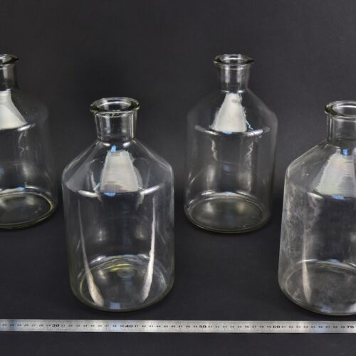 Set of four clear reagent bottles, without stoppers – No. 10