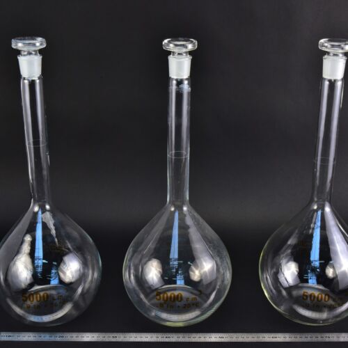 Set of three MSZ-marked volumetric flasks, with glass stoppers, 5000 ml – No. 4