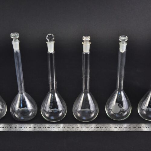 Set of six volumetric flasks with glass stoppers, 100 ml – No. 1