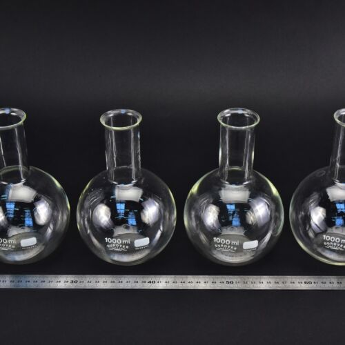 Set of four DUROVER flat-bottom flasks without ground-glass joints, 1000 ml – No. 2 Set of four DUROVER flat-bottom flasks without ground-glass joints, 1000 ml – No. 2
