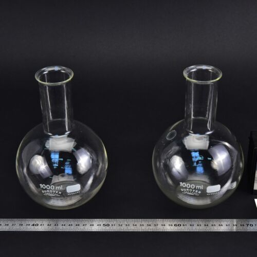 Pair of DUROVER flat-bottom flasks without ground-glass joints, 1000 ml – No. 6 Pair of DUROVER flat-bottom flasks without ground-glass joints, 1000 ml – No. 6