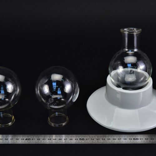 Set of three wide-mouth ERGON round-bottom flasks without ground-glass joints, 250 ml Set of three wide-mouth ERGON round-bottom flasks without ground-glass joints, 250 ml