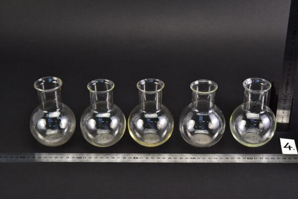 Mixed set of five wide-mouth flat-bottom flasks without ground-glass joints, 250 ml – No. 4 Mixed set of five wide-mouth flat-bottom flasks without ground-glass joints, 250 ml – No. 4